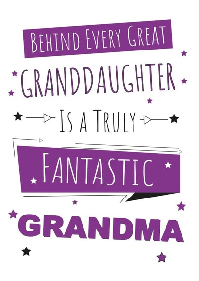 Celebrate your Grandma with this heartfelt card. Perfect from her granddaughter created by Yeti Design