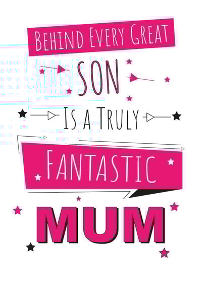 Heartfelt Birthday or Mothers Day Card - For a Mum from their Son created by Yeti Design