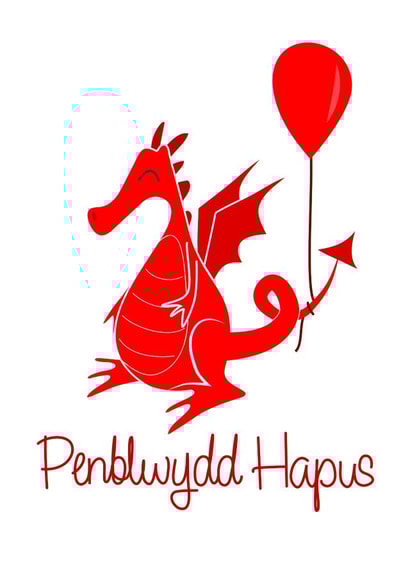Cute Welsh Dragon Penblwydd Hapus Card created by Leah Roberts