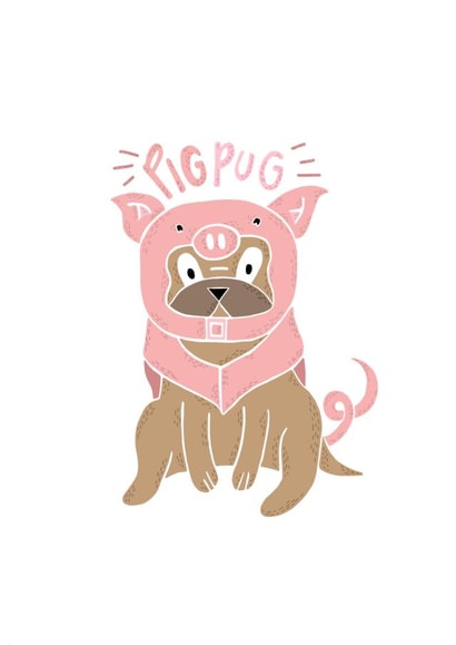 pug dog Birthday Card 28243 created by Leanne Parkinson