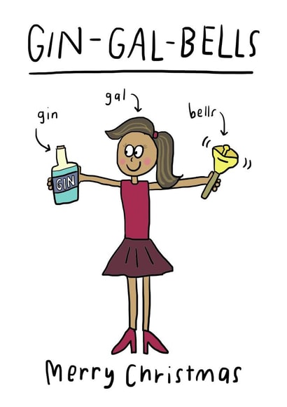 gin cheeky Christmas Card 4650 created by Che Dyer