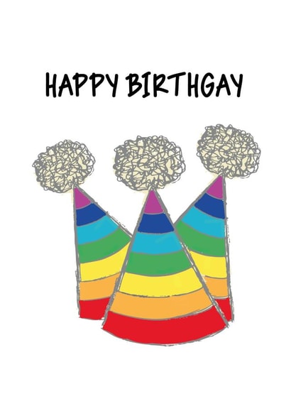 GAY RAINBOW Birthday Card 9063 created by Pack a Punch Designs