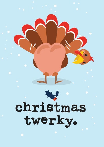 turkey twerky Christmas Card 5959 created by Mrs Best Paper Co.