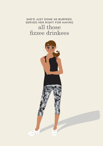 Burpees birthday card for fitness addict created by Tess Cards