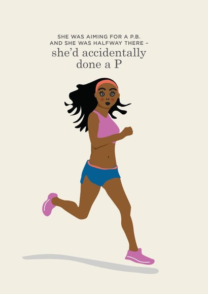 Runner's personal best funny birthday card created by Tess Cards