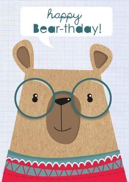bear glasses Birthday Card 33724 created by Bells Scambler