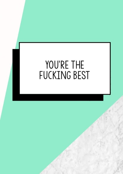 Funny Thank You Card | You're the fucking best created by Bettie Confetti