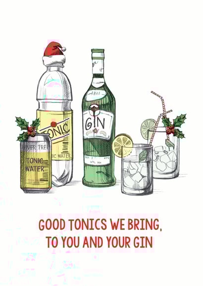 tonic Alcohol Christmas Card 8916 created by Of Life & Lemons Ltd.