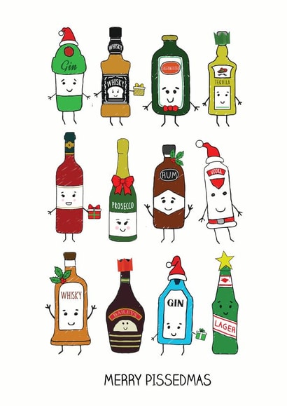xmas gin Christmas Card 31402 created by Of Life & Lemons Ltd.