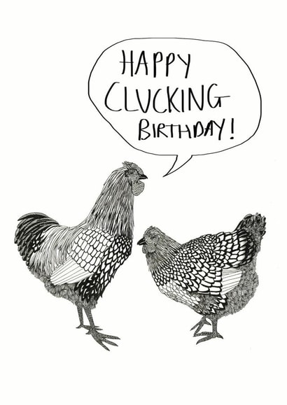 chickens clucking Birthday Card 10750 created by Harriet Popham