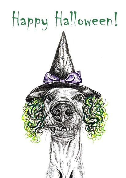 Funny Dog Halloween Card created by sarahcoxartwork
