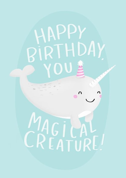 narwhal happy Birthday Card 10843 created by Nutmeg and Arlo