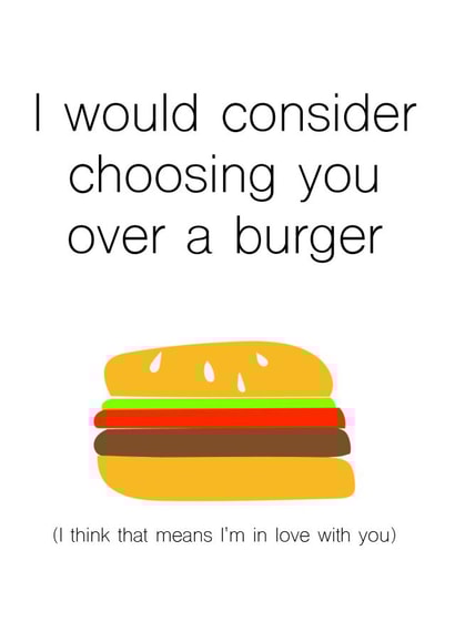 love food Valentines Day Card 34016 created by Happy Beespoke Designs