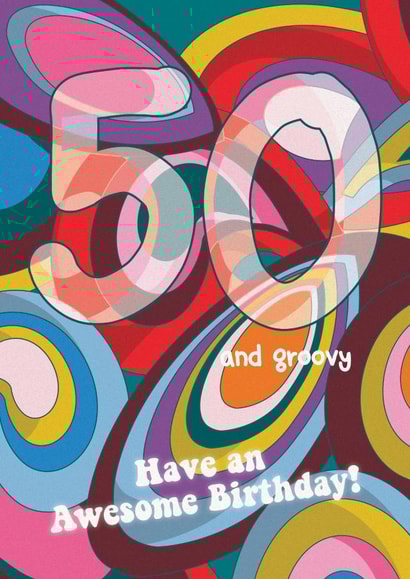 50th groovy Birthday Card 10231 created by Uniquely Yours