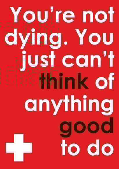 funny humour Get Well Card 2758 created by Sarah Watts @2littleboys