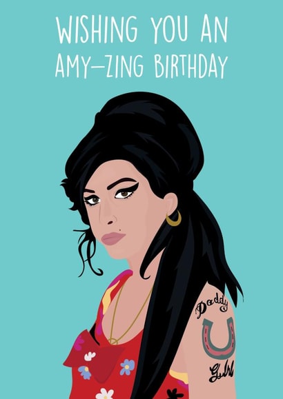 Amy Winehouse Birthday Card 7333 created by Rumble Cards