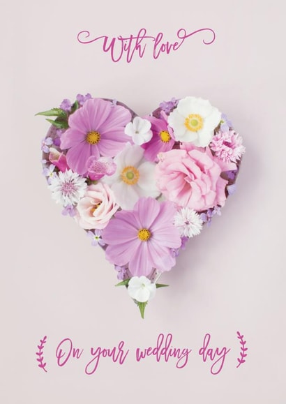 with love on your wedding day - purple floral heart design created by Love Lila Photography