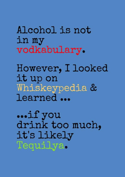 Vodka Whisky Birthday Card 25487 created by Doodle Dot Design Co