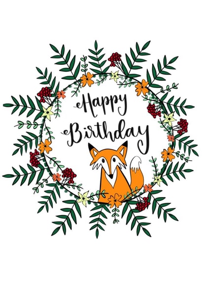 Fox Birthday Card 32659 created by Little Fox Creative