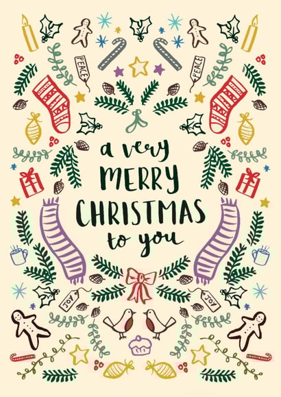 Cute Christmas Card for Loved Ones - Hygge themed - Favourite Festive Things created by Oops a doodle