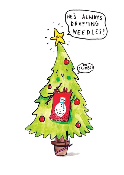 knitting joke Christmas Card 5519 created by Jelly Armchair