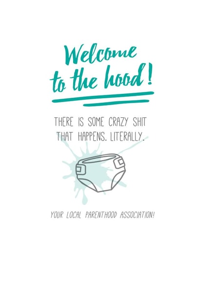 Cheeky Rude New Baby Card 26940 created by Prairie Chick Prints