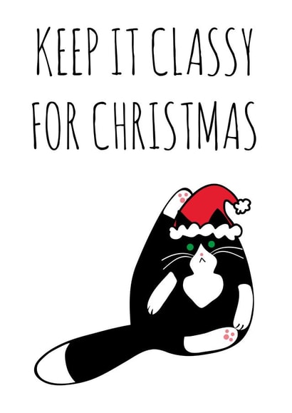 funny tuxedo Christmas Card 9787 created by Miümi Cat