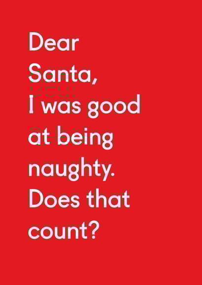 Good at being naughty funny Christmas card created by Twin Pines Creative