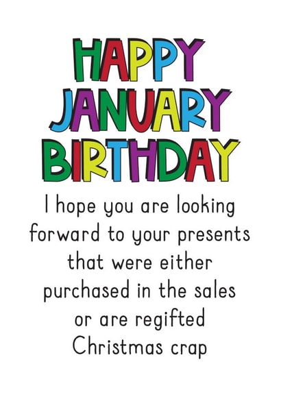 Cheeky January birthday card created by Silly Prints