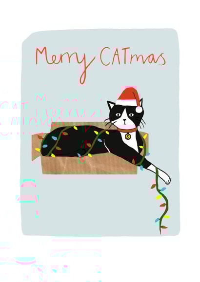 black cat Christmas Card 2240 created by Just like Sophie
