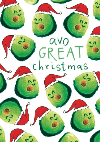 avocado holly Christmas Card 27204 created by Odd Socks