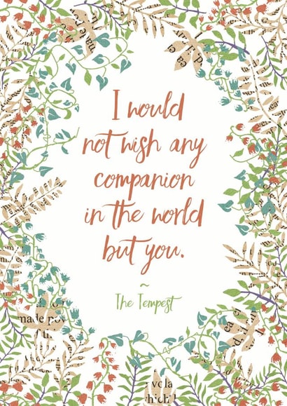 shakespeare book Love & Friendship Card 5461 created by Bookishly