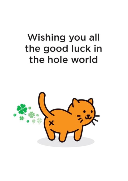 FUNNY ILLUSTRATION Good Luck Card 8543 created by Thirty Mussels