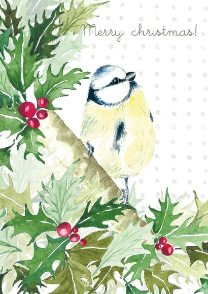 watercolor birds Christmas Card 1997 created by Silvia Betancourt