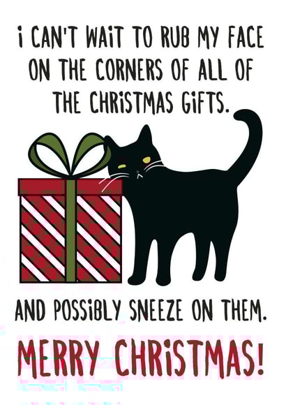 funny black Christmas Card 9789 created by Miümi Cat