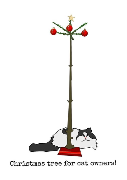 Christmas with a cat is a never ending obstacle course created by Doodle Dot Design Co