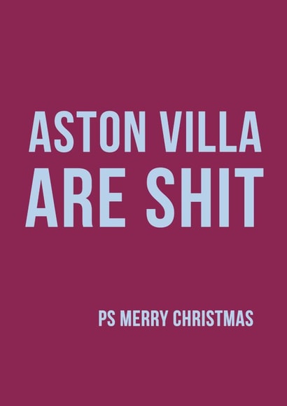 Aston Villa are rubbish Christmas card created by Offside Cards