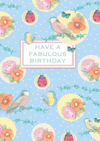 fabulous bird Birthday Card 2400 created by Siobhan at april rose
