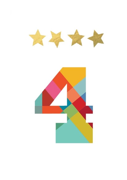 4th birthday card - 4th anniversary - birthday – anniversary created by Kali Stileman