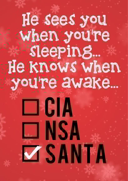 cia nsa Christmas Card 23840 created by Pottsy Prints