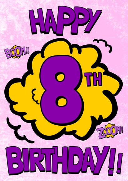 Female 8 Birthday Card 9942 created by Alex Dato