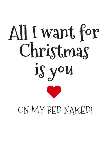 Cheeky - All I Want For Christmas - Naked - Christmas Wish - Cheeky - Naughty - Heart - Partner - Boyfriend - Girlfriend - Christmas Card created by Flamingo Lingo by Jenny