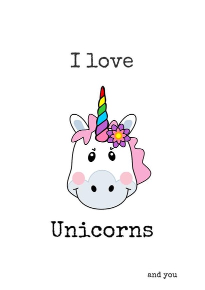 Unicorns Love Valentines Day Card 25488 created by Doodle Dot Design Co