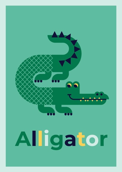 alligator animal Card 28263 created by Tom Langton