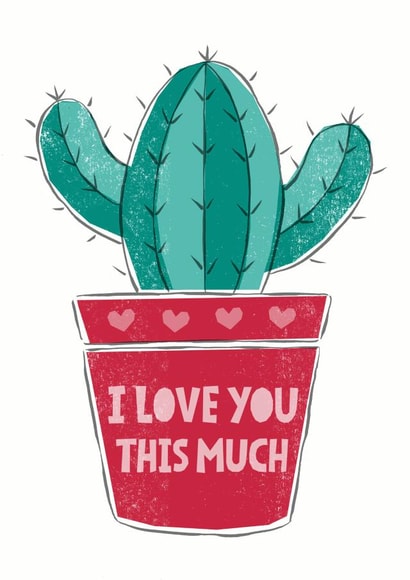 Cute Cactus Love Card – Funny & Adorable Romantic – Valentine's Day – Anniversary created by Alexandra Snowdon