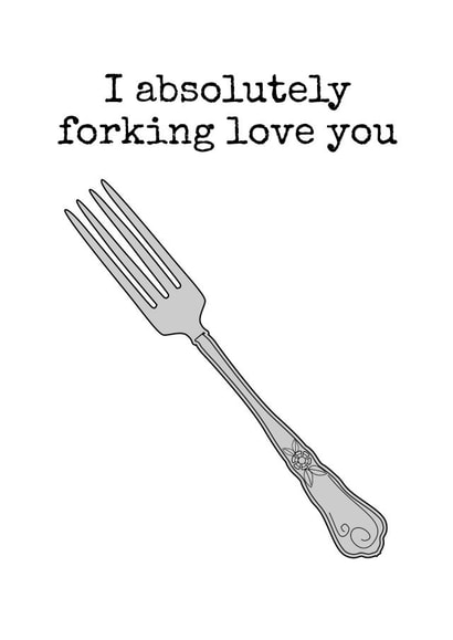 I absolutely forking love you card created by Doodle Dot Design Co