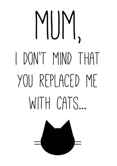 funny sunday Mothers Day Card 9792 created by Miümi Cat