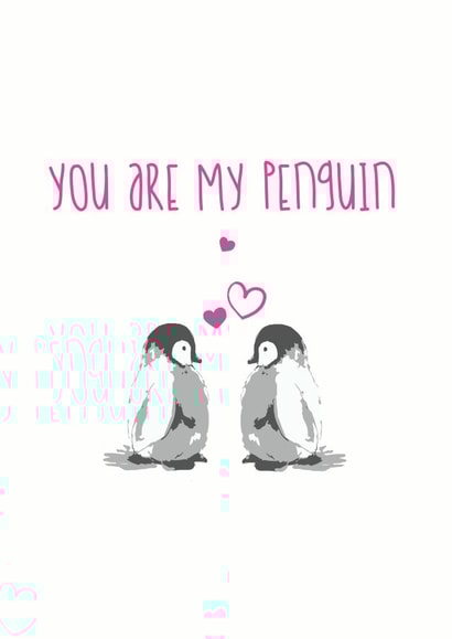 penguin love Valentines Day Card 10381 created by Olivia Morgan ltd