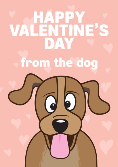 dog pet Valentines Day Card 7490 created by HC Illustrations