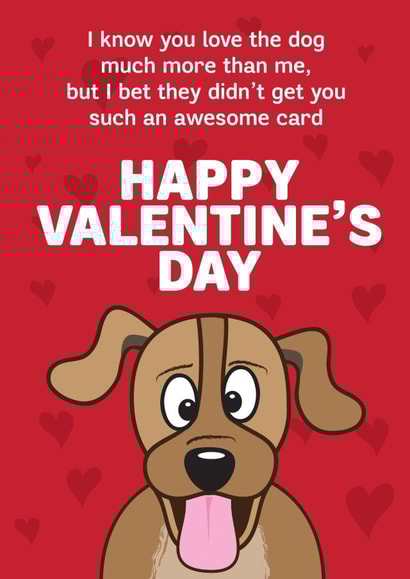 dog pet Valentines Day Card 29628 created by HC Illustrations